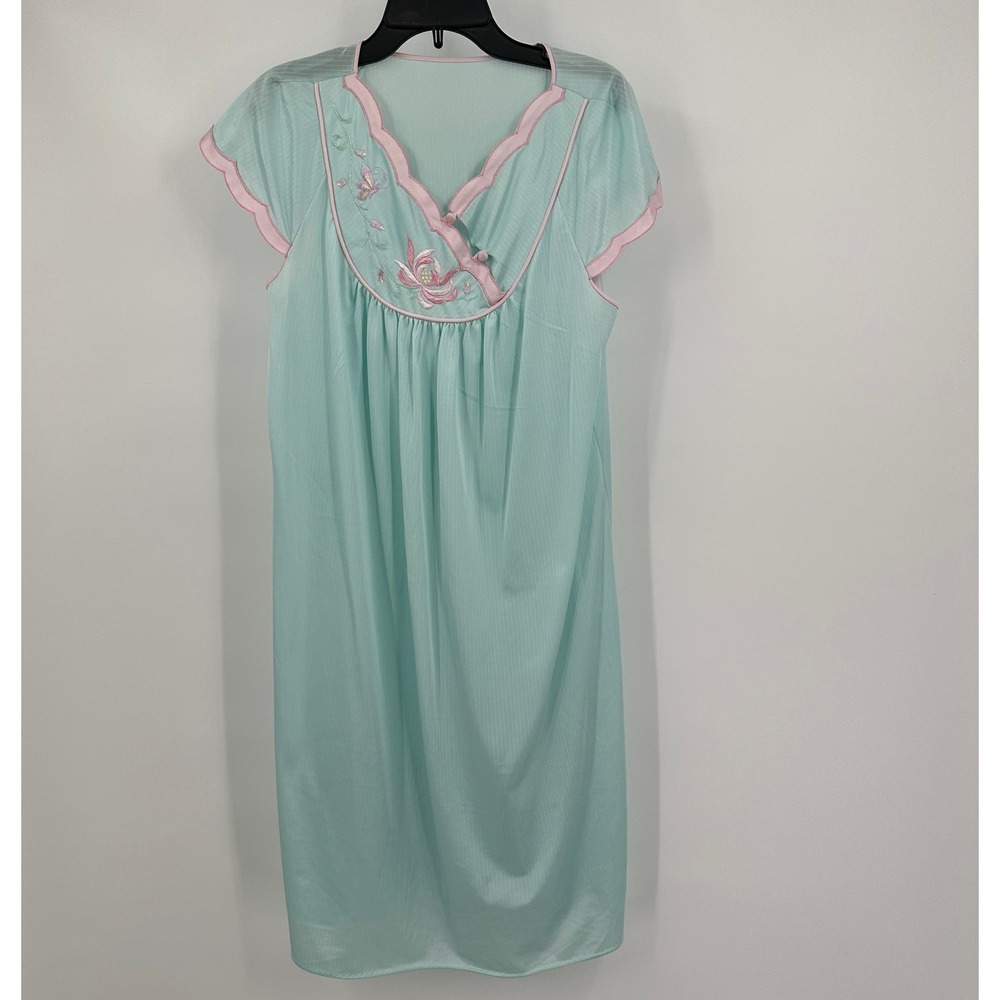 Vintage Lorraine Womens Coquette Nightgown Size S Cottagecore Mid Century Sheer